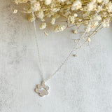 Elegant silver pendant with paw print on chain