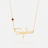 Personalised Necklace With Name And Birthstone