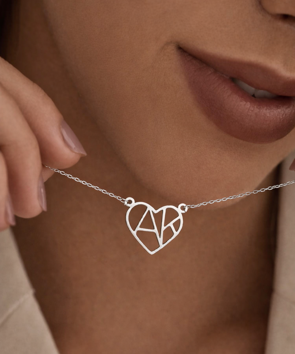 Necklace With Heart And Initial