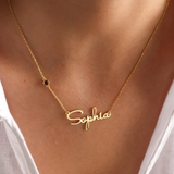 Personalised Necklace With Name And Birthstone
