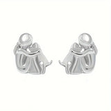Two-tone Silver and Gold Hug Earrings
