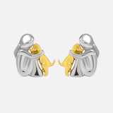 Two-tone Silver and Gold Hug Earrings