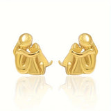 Two-tone Silver and Gold Hug Earrings