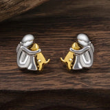 Two-tone Silver and Gold Hug Earrings