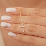 Minimalist Cross Rhinestone Inlaid Necklace