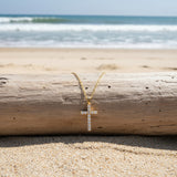 Minimalist Cross Rhinestone Inlaid Necklace