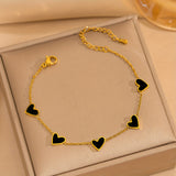 18K Golden-Plated 304 Stainless Steel Interlocking Heart Charm Bracelet