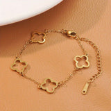 Elegant Stainless Steel Clover Bracelet
