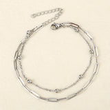 Elegant 18K Golden Plated Stainless Steel Double Layered Bracelet