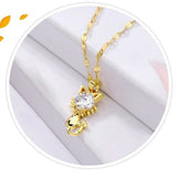 Gold-plated necklace for cats with zirconia