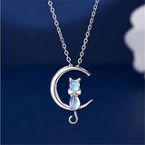 Necklace with Moonstone and Kitten